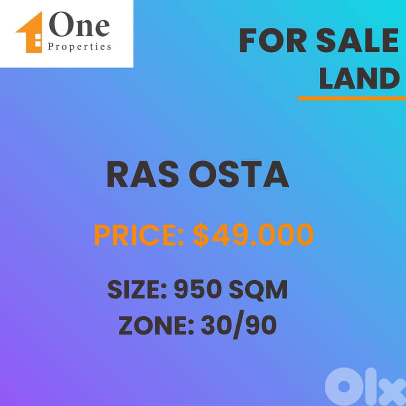 LAND FOR SALE IN RAS OSTA 0