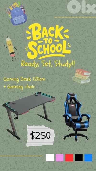 Back To School Gaming Chair + Gaming Desk Combo Offer