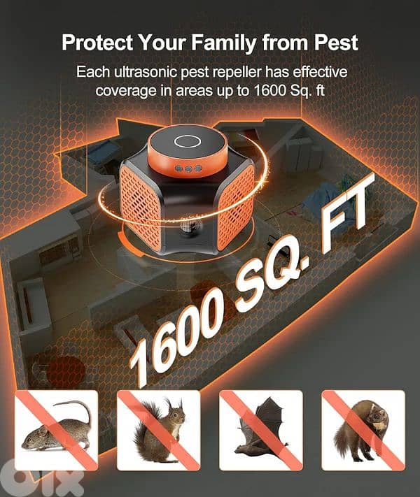 ultrasonic pest repeller جهاز طرد الحيوانات 4