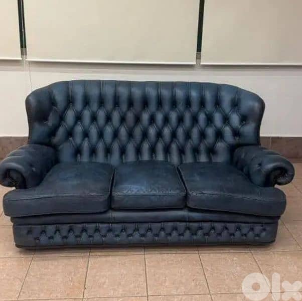 chesterfield original طقم صالون جلد إنجليزي اصلي رائع جدا ومميز 1