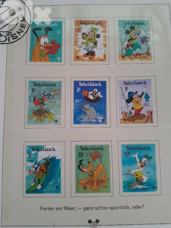 TURKS & CAICOS ISLANDS 1979 GOOFY MICKEY DONALD DUCK CARTOON 9v MNH 0