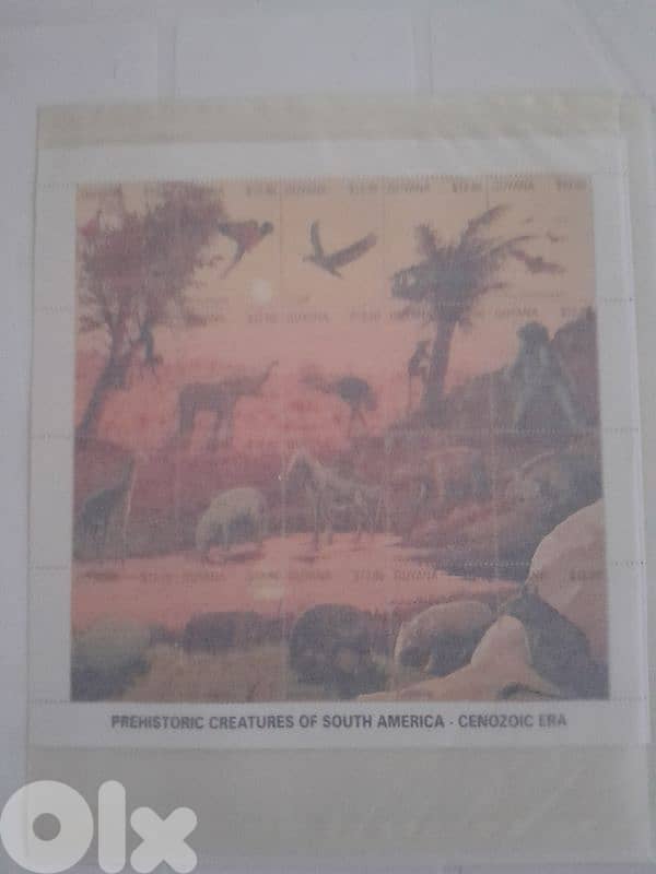 GUYANA DINOSAUR STAMPS SHEET 1991 MNH PREHISTORIC CENOZOIC ERA 1