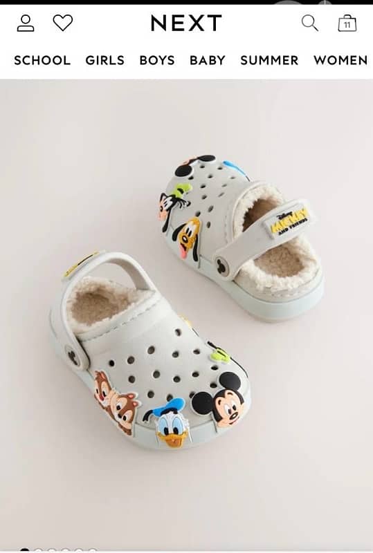 Neutral Mickey Warm lined Slippers Clogs 0