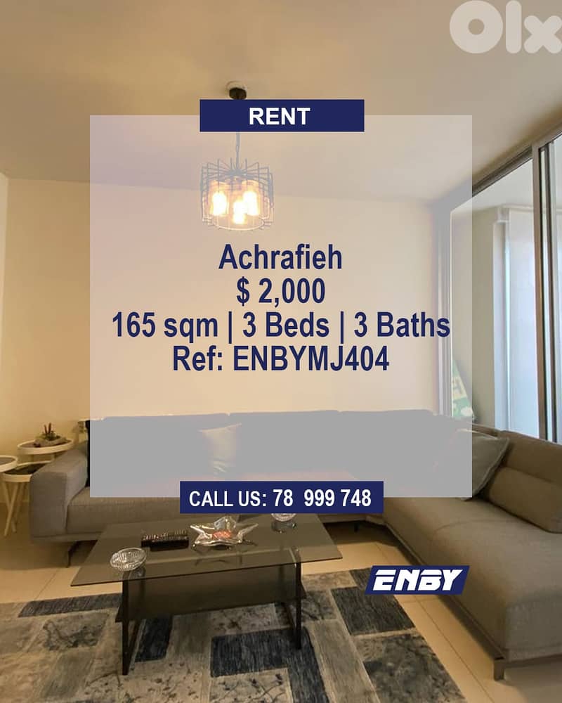 Apartment for Rent Achrafieh | Fully Furnished | Negotiable | Bright 0