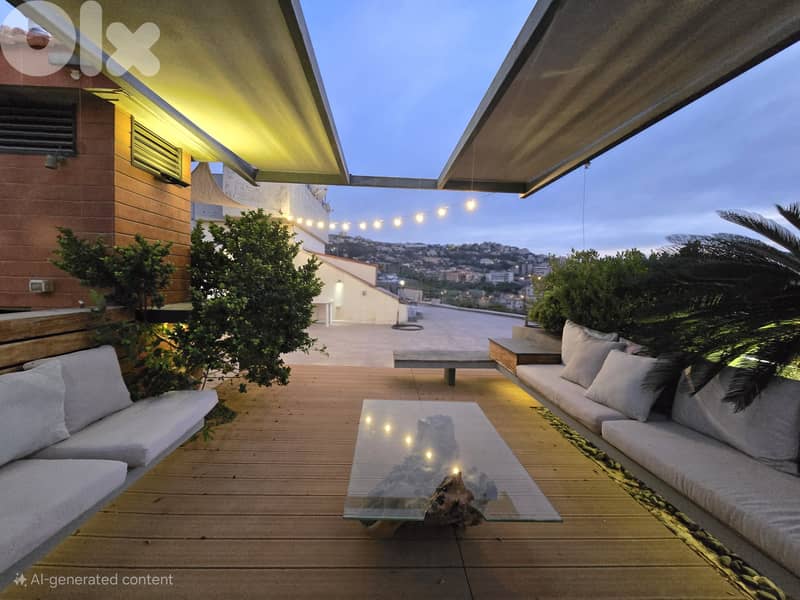 Rooftop Apartment for Rent in Kornet Chehwan – 80 SQM Interior + 250 S 0