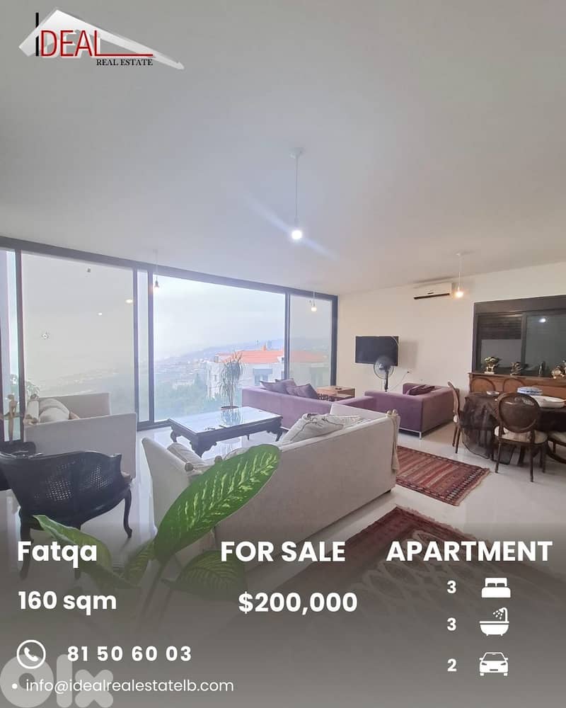 Apartment for sale in Fatqa Keserouan شقة للبيع في فتقا كسروان 0