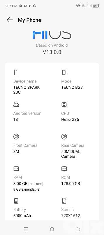 Tecno spark 20c 128 Gaga 8+5ram 0
