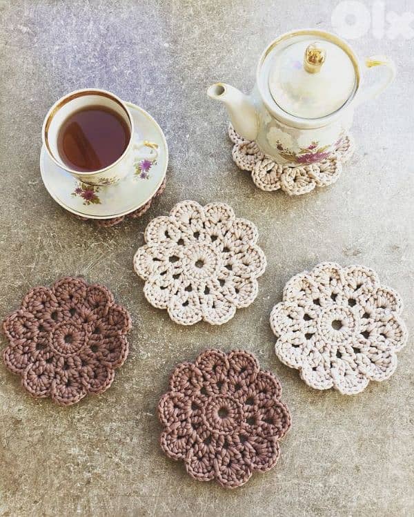 coaster , crochet mug 1