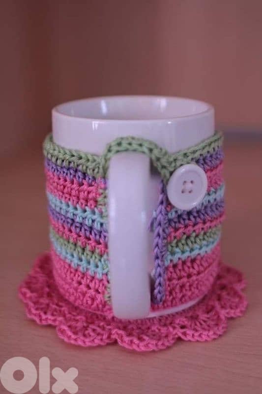 coaster , crochet mug 6