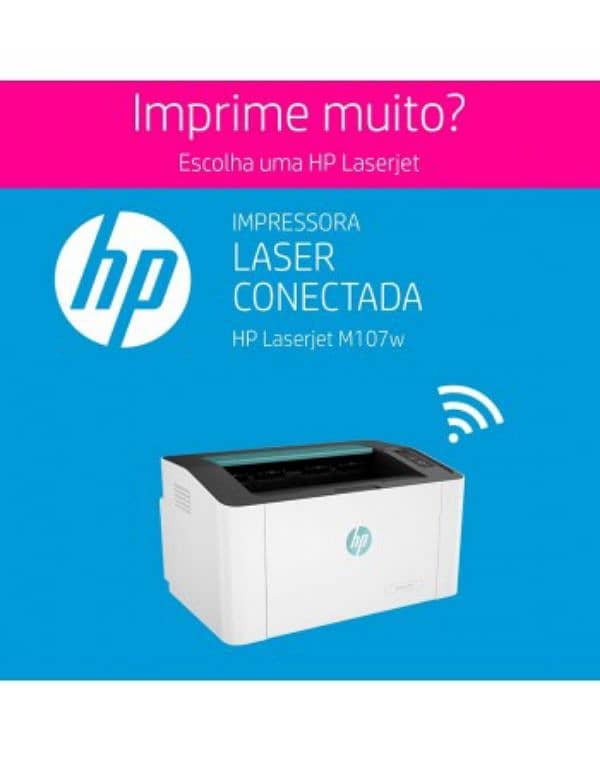 HP wireless mono LaserJet Jet m107w Printer 0