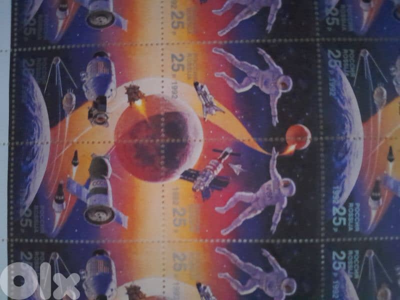 STAMPS RUSSIA 1992 ARC SHEET SPACE YEAR COSMOS SPACE YEAR 1