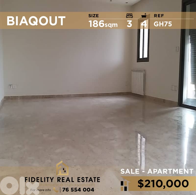 Apartment for sale in Biaqout GH75 شقة للبيع في بياقوت 0