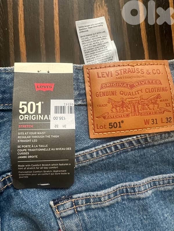 Levi’s 501 Original Stretch Jeans – W31 L32 (Brand New with Tags) 0
