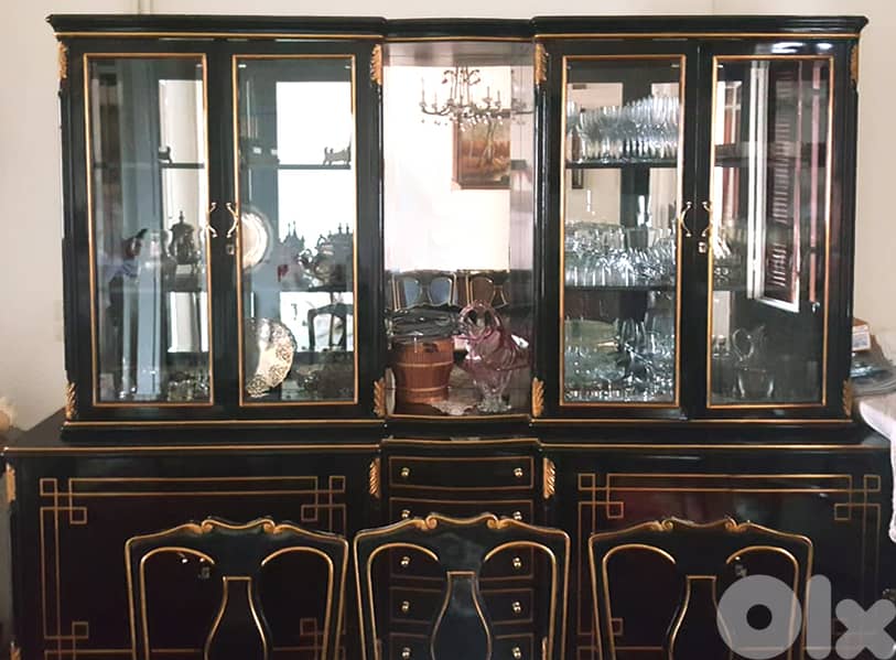 Stunning Black & Gold Formal Dining Room Set 0