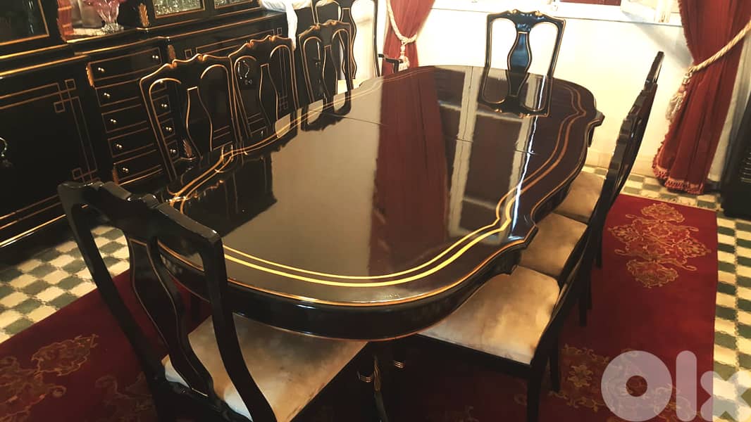 Stunning Black & Gold Formal Dining Room Set 2