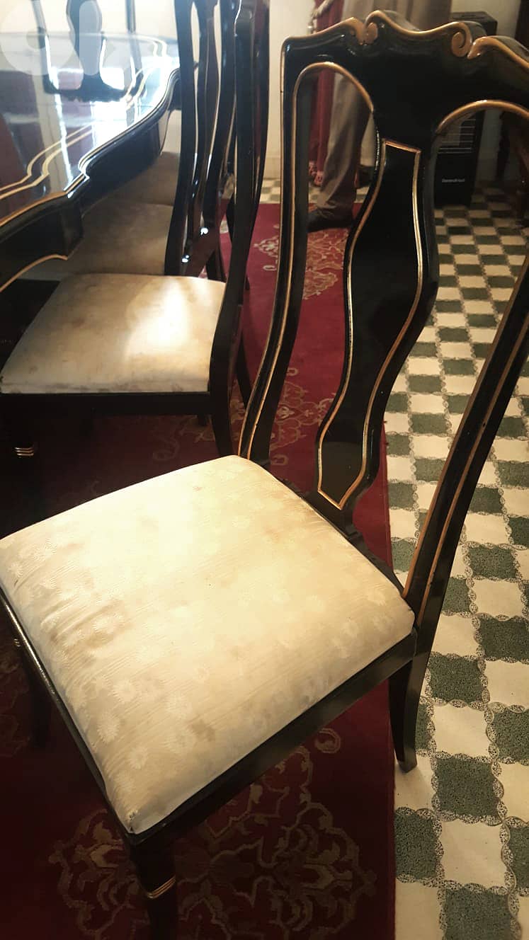 Stunning Black & Gold Formal Dining Room Set 4