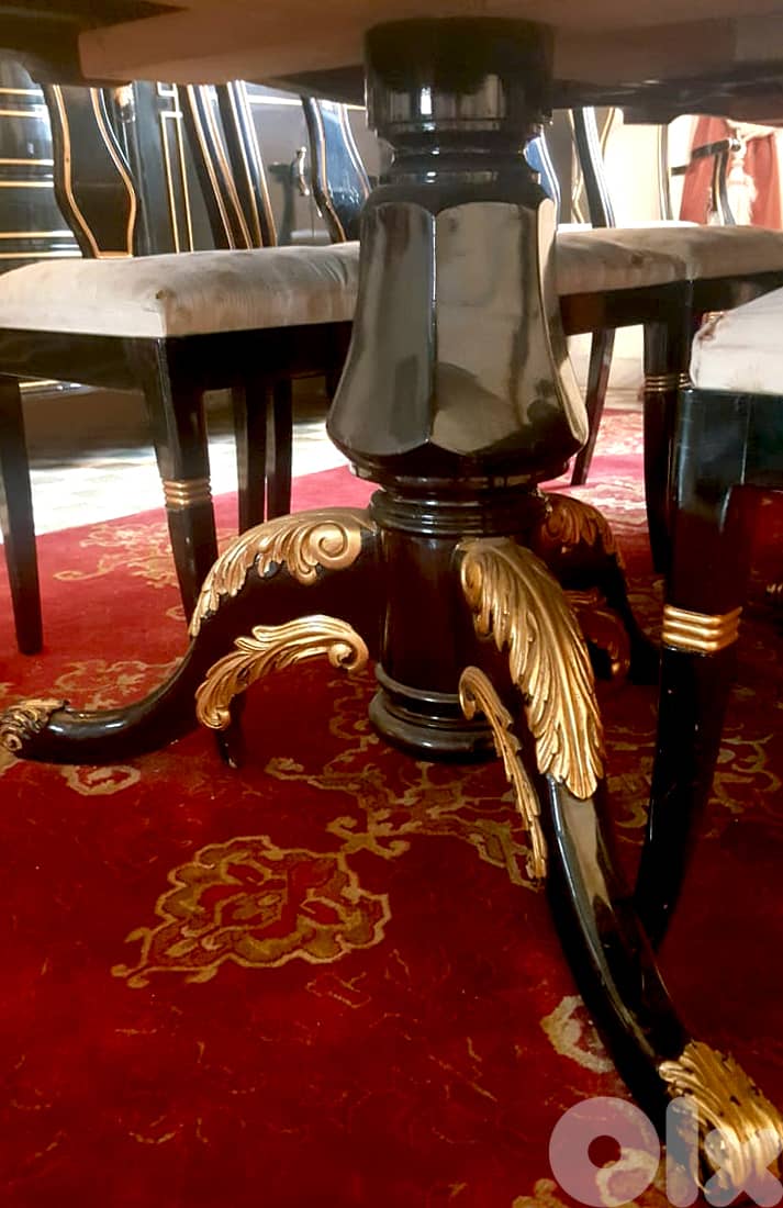 Stunning Black & Gold Formal Dining Room Set 5
