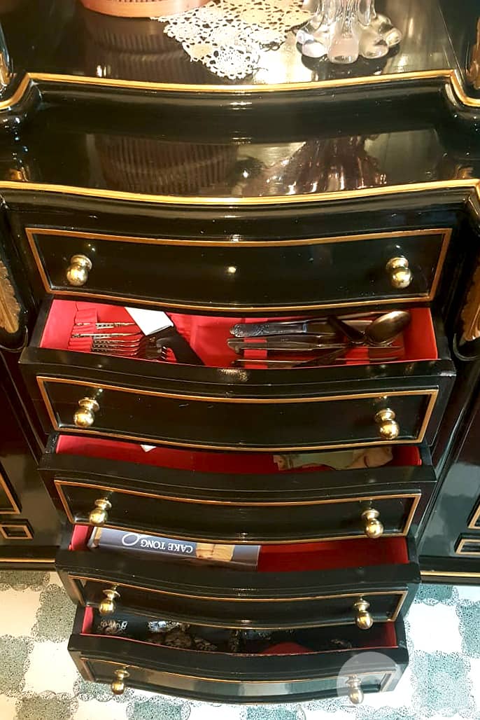 Stunning Black & Gold Formal Dining Room Set 6