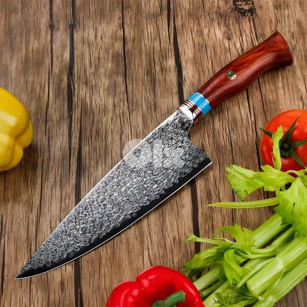 Professional Damascus japanese chef knife / knife sharpener whetstone 0