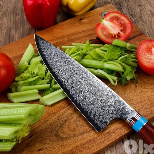 Professional Damascus japanese chef knife / knife sharpener whetstone 3