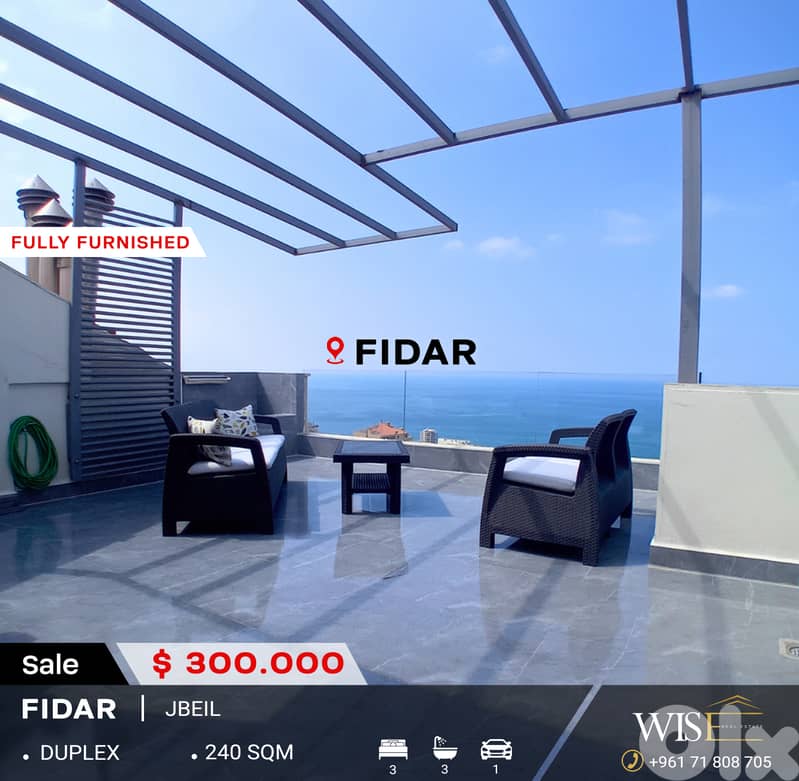 240 SQM Furnished & Equipped Duplex with Terrace FOR SALE – FIDAR! 0
