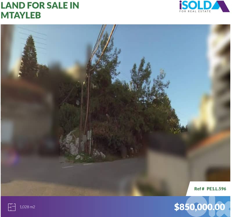 1028m2 land+Open View 4sale in Mtayleb near Highway - أرض في المطيلب 0