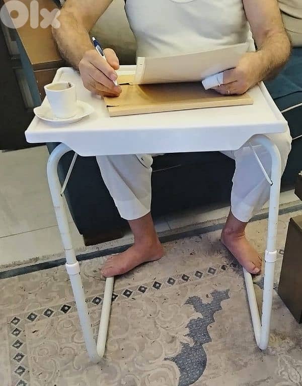 طاولة دراسة وطعام لشخص واحد اللون ابيض 0