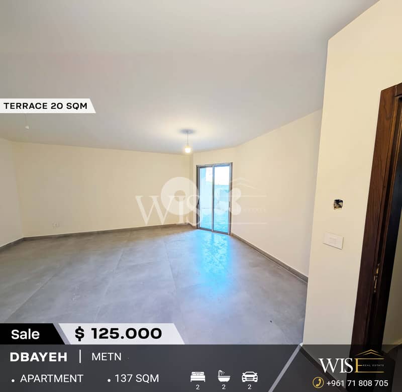 137 SQM Apartment with terrace for SALE in Dbayeh ! 0