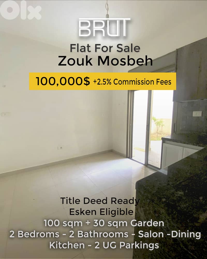 100 sqm + 30 sqm Apartment For sale in Zouk Mosbeh - Esken Eligible 0