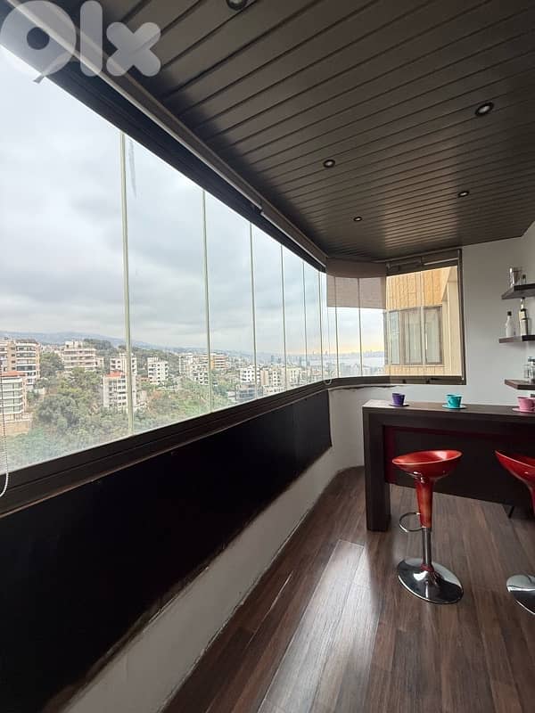 Semi furnished apartment for rent in Dbaye with mountain and sea view. 0