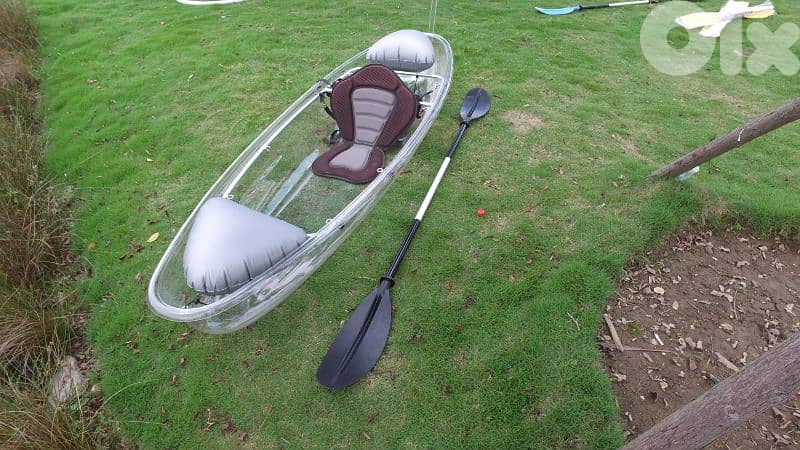 Clear Kayak Boat with paddles Oars 1