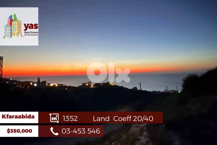 Kfaraabida 1352m2 | Land | Coeff 20/40 | Open Sea View | OH 0