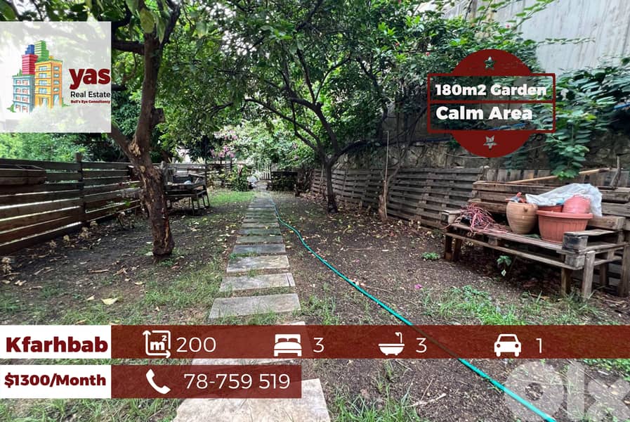Kfarhbab 200m2 | 180m2 Garden | Rent | Calm Area | Catch | EH/IV 0