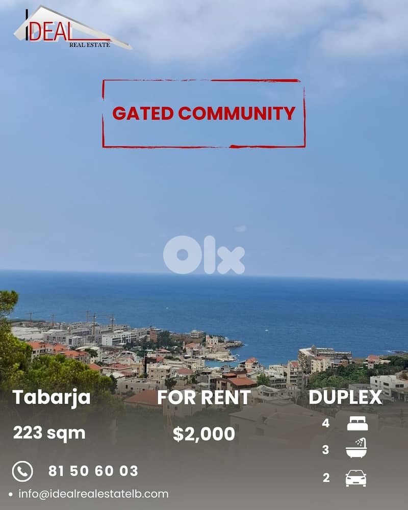 Duplex for rent in Tabarja Keserouan دوبلكس للاجار في طبرجا كسروان 0
