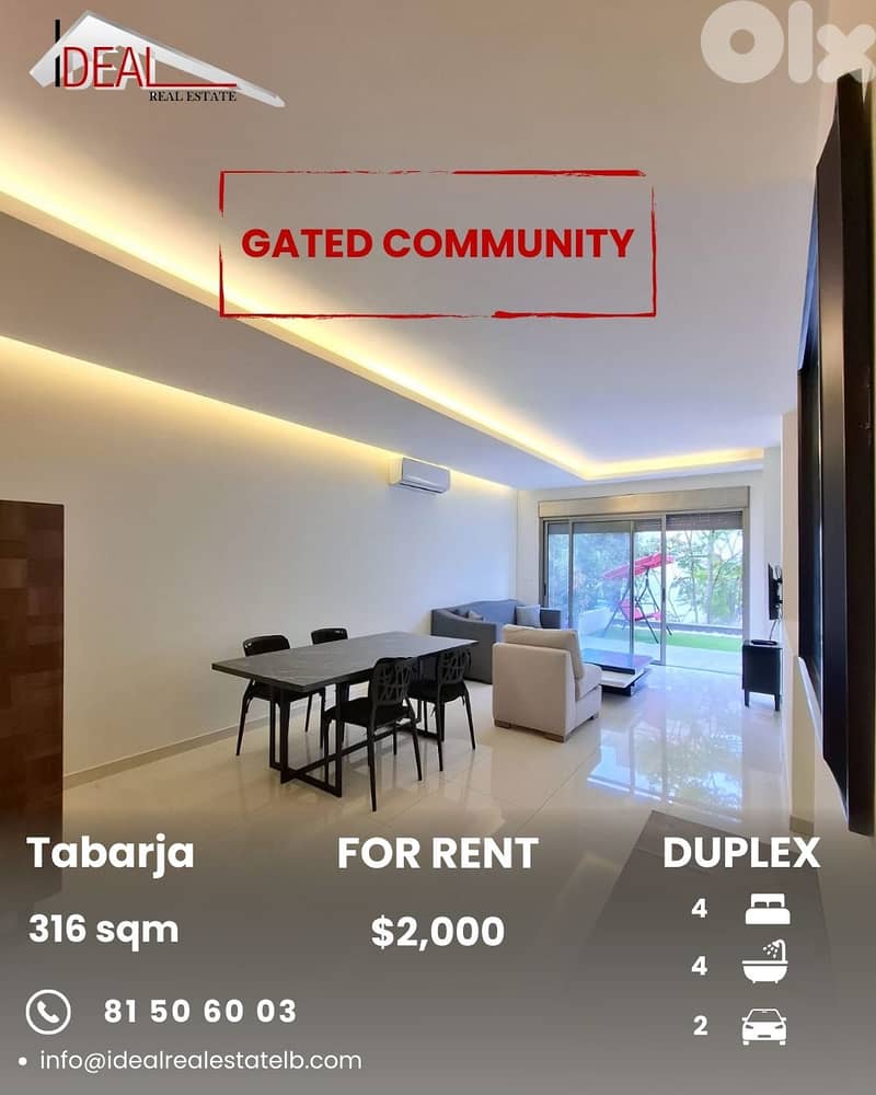 Duplex for rent in Tabarja Keserouan دوبلكس للاجار في طبرجا كسروان 0