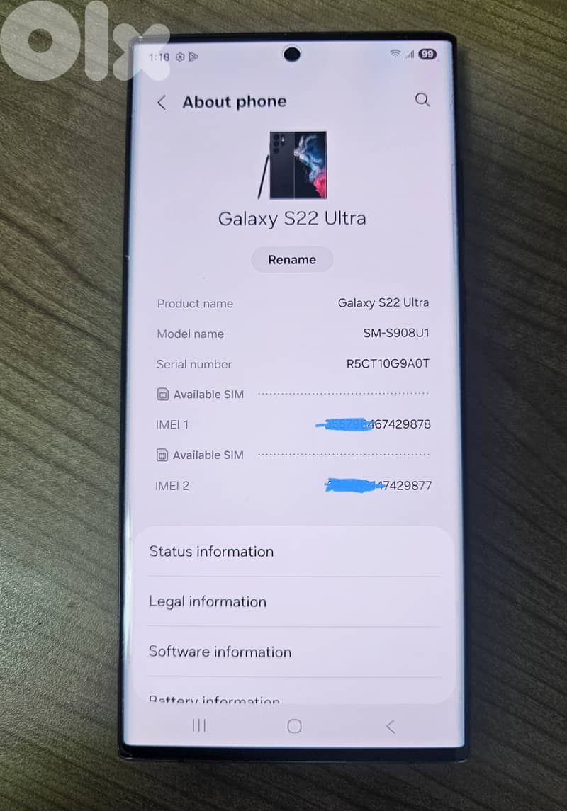 Samsung galaxy s22 ultra. 512gb. 3