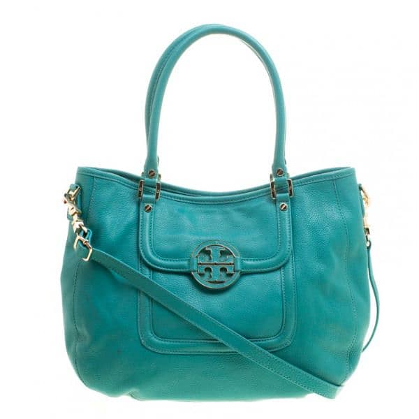 Tory Burch turquoise leather Amanda hobo 0