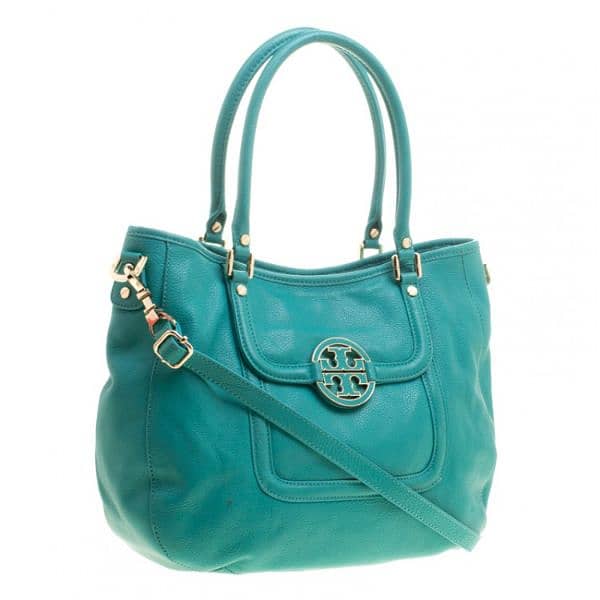Tory Burch turquoise leather Amanda hobo 1