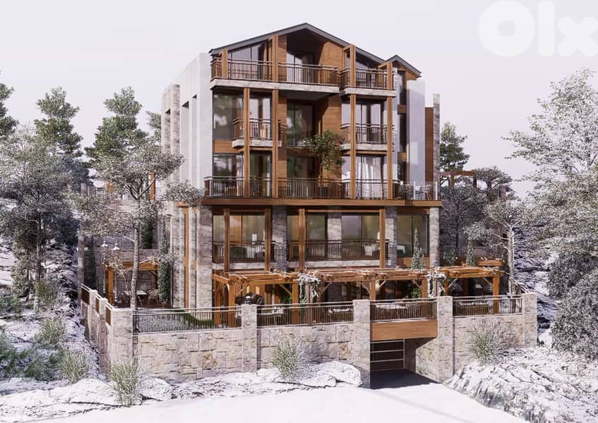 Chalet for sale in Faraya/ Under construction/ Terrace 2