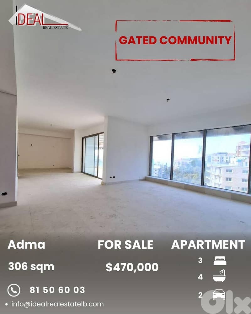 Apartment for sale in Adma Keserouan شقة للبيع في ادما كسروان 0