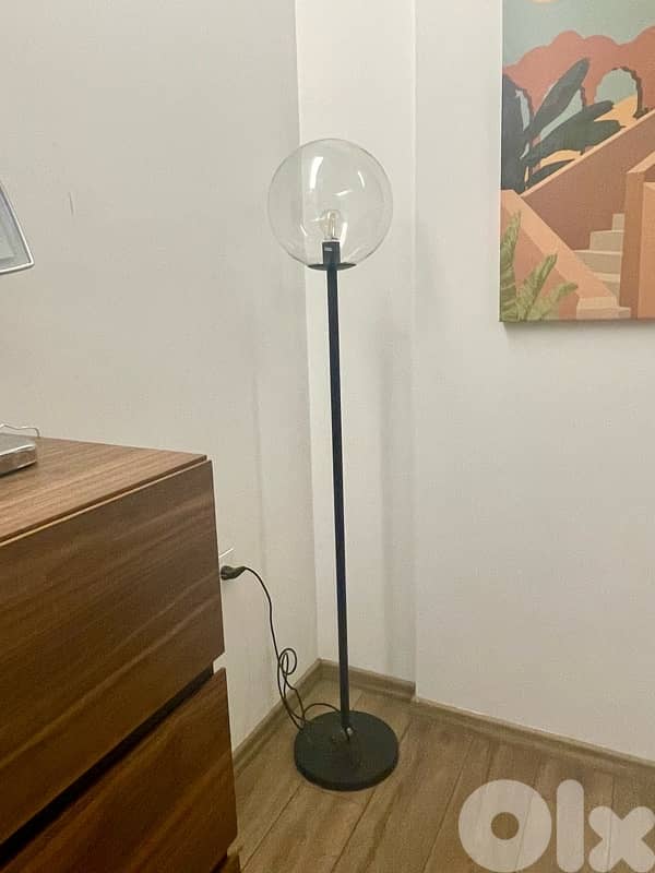 Modern Floor Lamp – Glass Globe Shade 1