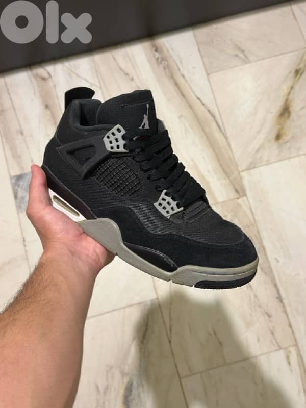 AIR JORDAN 4 BLACK CANVAS 1