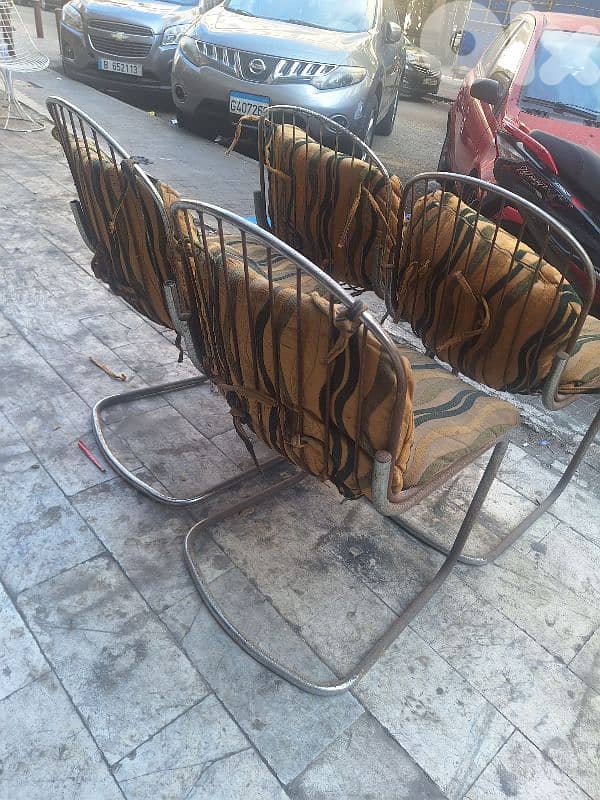كراسي كروم عدد٤ تصميم سبعينات انتيك قديم chrome chairs 5
