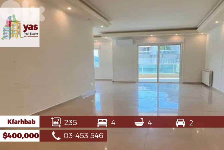 Kfarhbab 235m2 | 35m2 Terrace | Prime Location | High End |YV 0