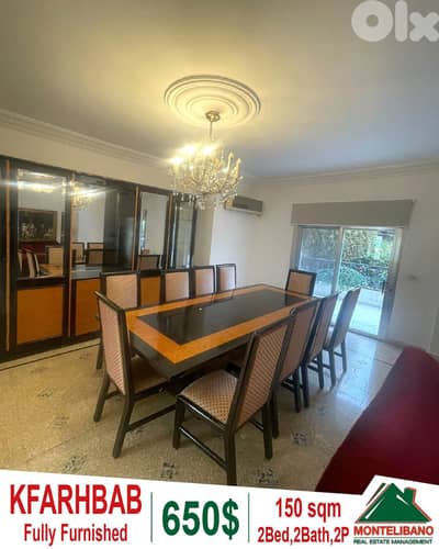 Fully Furnished 150 sqm Apartment For Rent in Kfarhbab