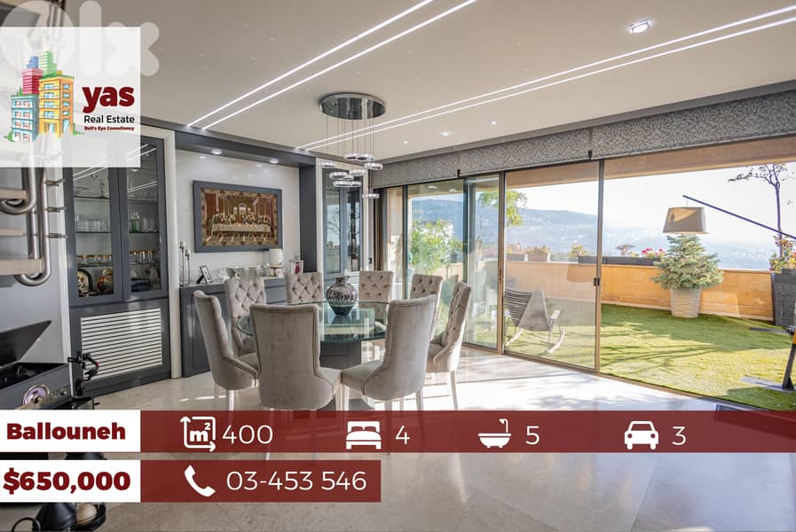 Ballouneh 400m2 Duplex | Exceptional Property | Designer’s Signature | 0