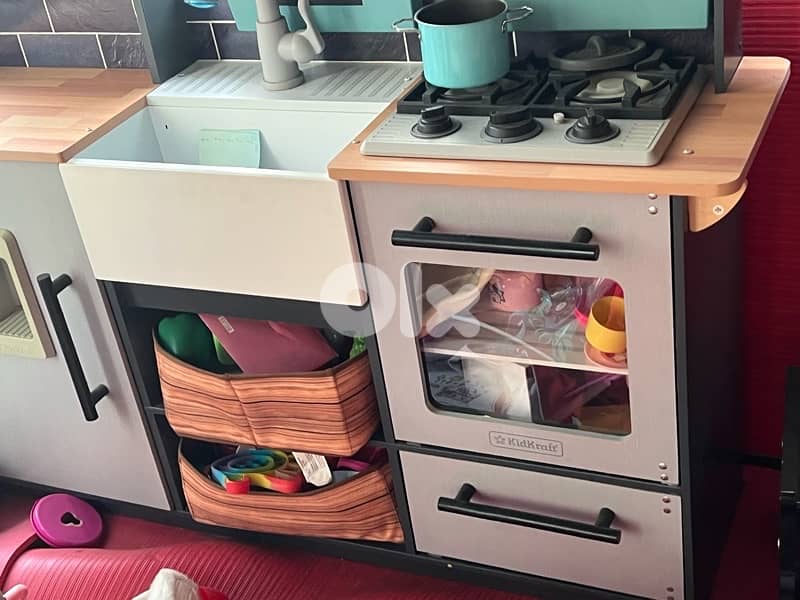 gray kitchen wood good quality like new 0