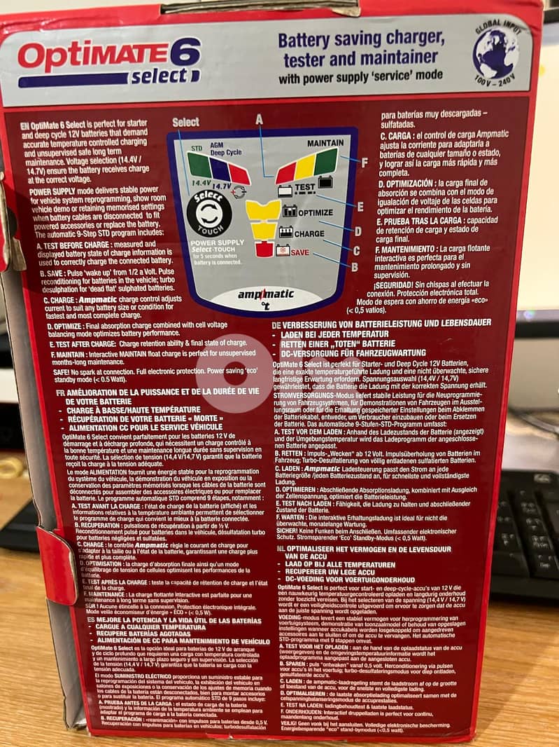 Optimate 6 Select Battery Charger and maintainer Saving  (TM-191) 1