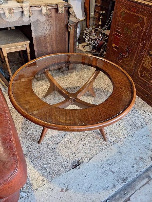 50s massif wood table 0