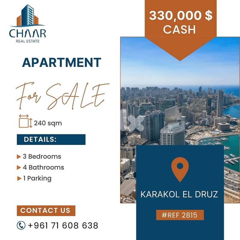 Apartment for Sale in Karakol El Druz - #R2815 0